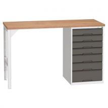 Bott - Dark grey 7 drawer cabinet bench+mpx top 930x1500x600mm