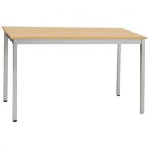 Versatile aluminium/oak table 70x60