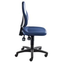 Blue multitalent vinyl low chair with castors