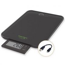 Black postal and parcel scale 10 kg/1 g rechargeable battery