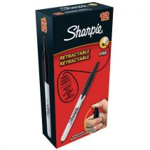 Sharpie retractable marker 1-mm tapered tip - black