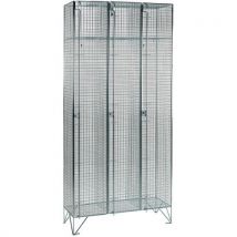 Stainless steel 1-door 3 nest wire mesh lockers 1974x915x457