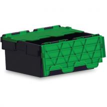 Grey and Green Euro Attached Lid Container 40 L by Totebox