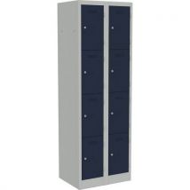 Blue locker - 4 door 2 columns - 1800x600x450mm - bisley