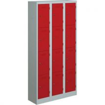 Red locker - 4 door 3 columns - 1800x900x450mm - bisley