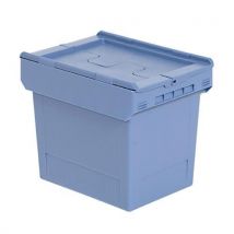 Euro Attached Lid Container Hinged lid Blue 47 L