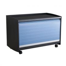 Storage compartment - black frame with blue shutter