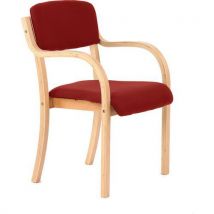 Office armchair - dark red fabric seat - wood frame - madrid