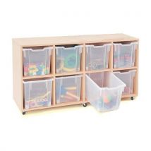 Mobile 8 Jumbo Tray Unit with 8 Red Trays