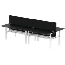 4 person black/white desk - 1.6x0.8m - cable ports - screen
