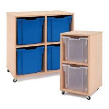 Jumbo tray unit including 4 free trays in clear