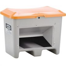 200-l salt container with dispenser and fork-lift grooves