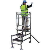 Industrial podium step - 3-4 tread - 1m high - aluminium