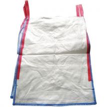 Single-use rubble bag with discharge spout