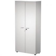 Solo white high cabinet with swing doors