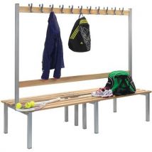 Double sided cloakroom/changing room bench - 2000x300mm