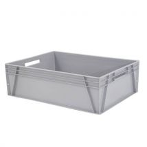21 L Grey Euro Container. Solid Wall HxWxD 120x400x600mm