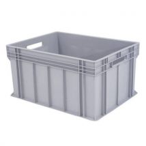 40L Grey Euro Container. Solid Wall HxWxD 220x400x600mm