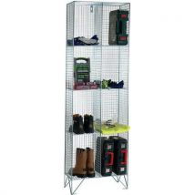 2 nested 4-box wire mesh lockers 1974x305x305mm - no doors