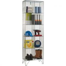 2 nested 5-box wire mesh lockers 1974x610x457mm - no doors