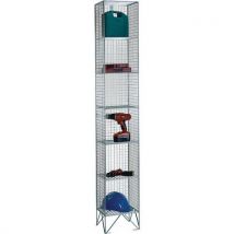 Premium 6-box wire mesh locker 1974x305x457mm - no doors