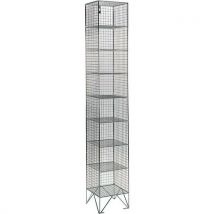 Premium 8-box wire mesh locker 1974x305x305mm - no doors