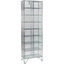 2 nested 8-box wire mesh lockers 1974x305x305mm - no doors