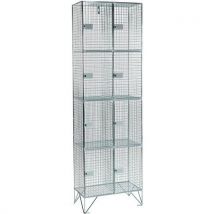 Premium 4-door wire mesh locker 1974x610x457mm - nest of 2