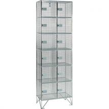 Premium 6-door wire mesh locker 1974x610x457mm - nest of 2