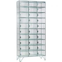 Premium 10-door wire mesh locker 1974x915x305mm - nest of 3
