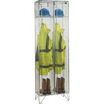 Premium 1-door wire mesh locker 1974x610x305mm - nest of 2