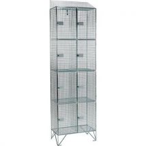 Sloping 4-door wire mesh locker 1974x610x457mm - nest of 2