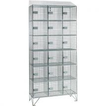 Sloping 6-door wire mesh locker 1974x915x305mm - nest of 3