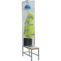 1-door wire mesh locker + bench - 1974x305x457mm