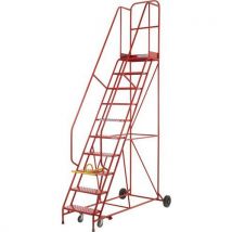 10 step standard duty punched metal mobile warehouse steps