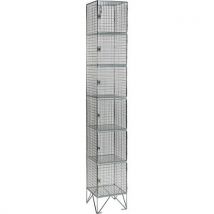 Stainless steel 6-door wire mesh locker 1974x305x305mm