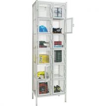 Heavy duty 6-door wire mesh locker 1974x609x457mm -nest of 2