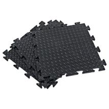 Offer interlocking floor tile black checker pack of 10