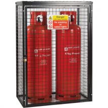 Black gas cylinder mesh storage cage for 2x47kg cylinders