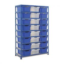 Gratnells bay blue & grey tall all deep - 24 blue trays