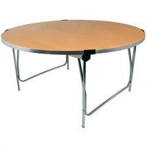 4ft round folding table 1220mm diam oak