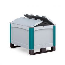 Pallet Box Solid Side HxWxD s Hinged Lid 538x600x800 145 L