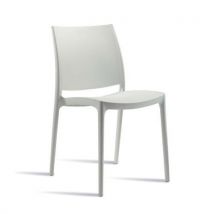 Coloured Plastic Bistro Chairs - White by Zap
