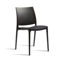 Coloured Plastic Bistro Chairs - Black by Zap