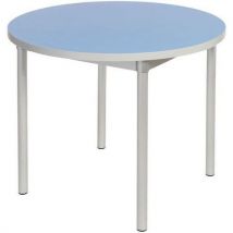 Enviro round dining table silver frame 1200 mm white