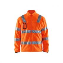 Fluorescent orange high-visibility fleece jacket
