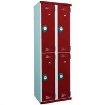 2 columns 300 mm/2 compartments/red/code lock