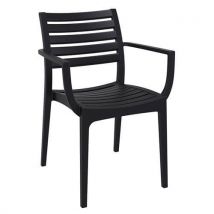 Plastic Outdoor Dining Chairs - Black Armchair by Zap