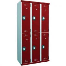 3 columns 300 mm/2 compartments/red/code lock