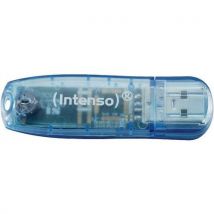 Rainbow line usb 2.0 stick - 4 gb blue - intenso